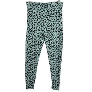 Boden Leggings Womens Mint Green Navy‎ Blue Abstract Print Yoga Loungewear 10